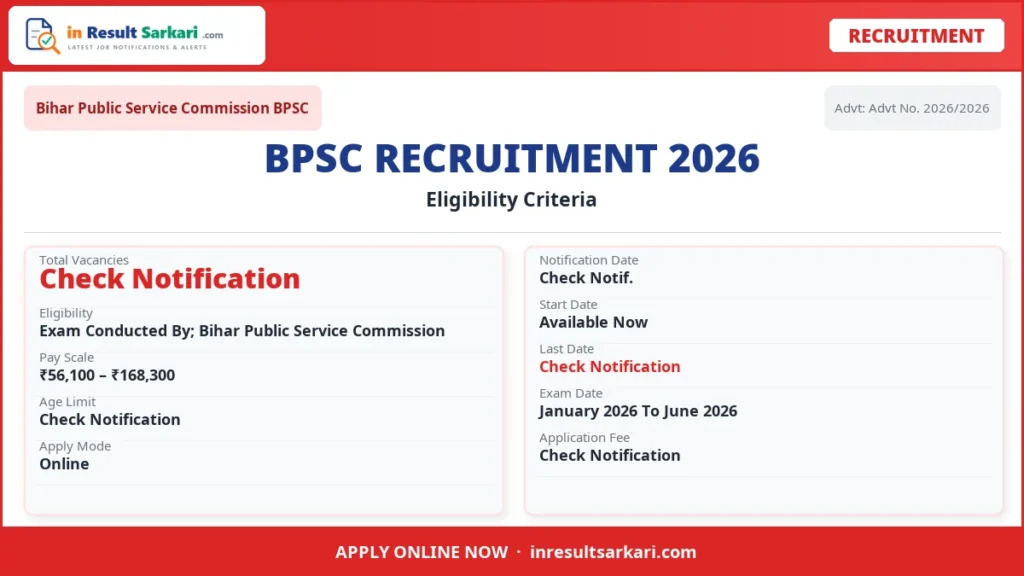 Bpsc recruitment 2026 – inresultsarkari. Com