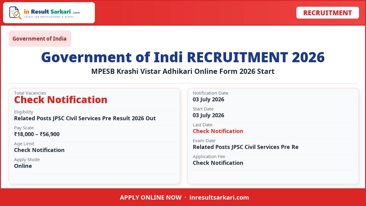 MPESB Krashi Vistar Adhikari Online Form 2026 – Start