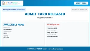 Rrb admit card 2026 – inresultsarkari. Com
