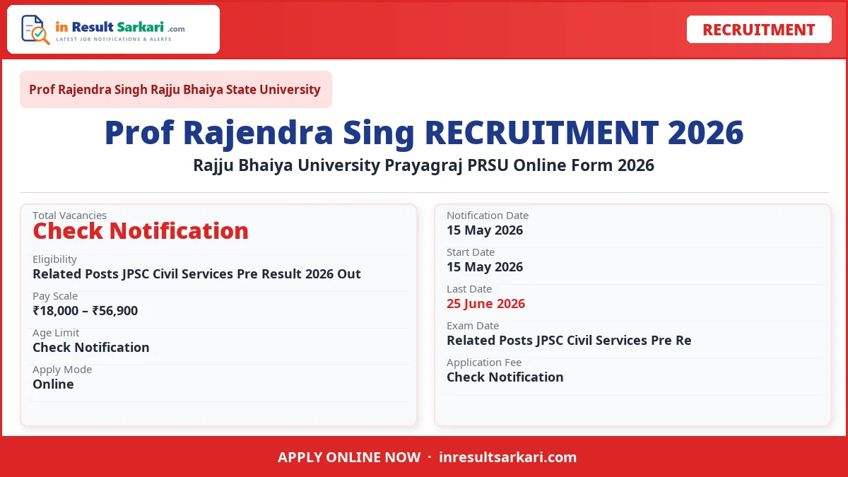 Rajju Bhaiya University Prayagraj PRSU Online Form 2026