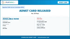 Rpsc grade admit card 2026 – inresultsarkari. Com