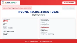 Rrvunl je, recruitment 2026 – inresultsarkari. Com