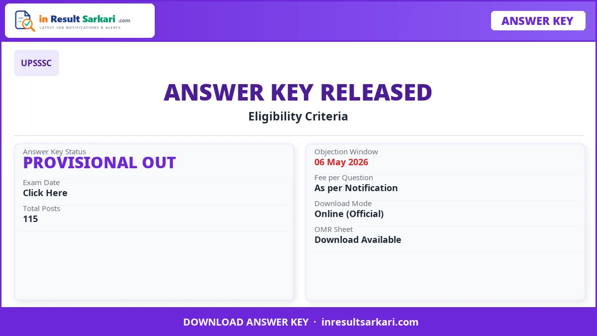 Upsssc up pollution control board various post answer key 2026 – out - inresultsarkari. Com
