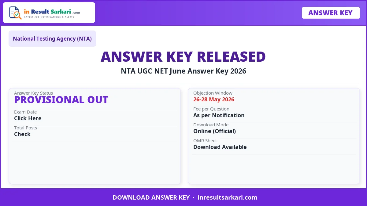 Nta Ugc Net June Answer Key 2026 Nta ugc net june answer key 2026 - inresultsarkari. Com