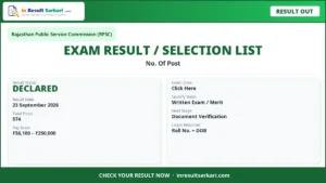 Rpsc assistant professor result 2026 – out - inresultsarkari. Com