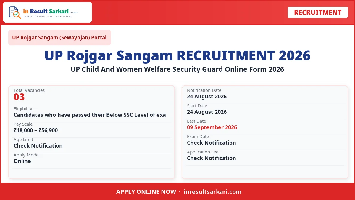 UP Child And Women Welfare Security Guard Online Form 2026 - inresultsarkari.com